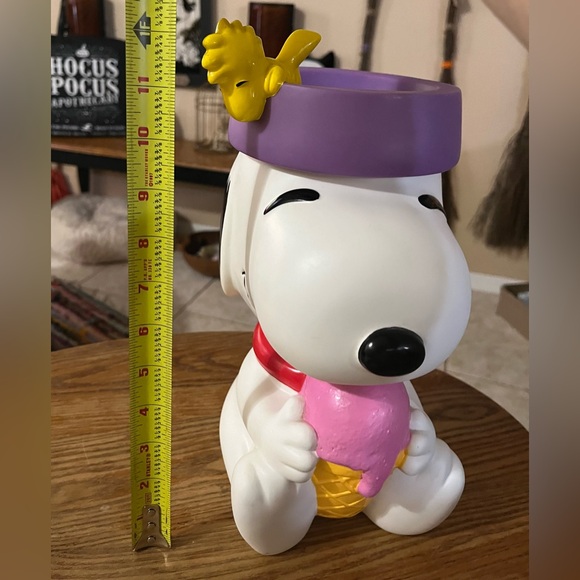 RARE Vtg 80’s Peanuts Snoopy & Woodstock Vinyl Cookie Jar or Dog Treats - Picture 12 of 12